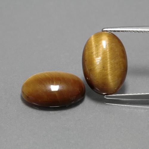 Medium Brown Tiger's Eye Gem - 4.6ct Oval Cabochon (ID: 390905)