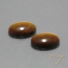 9.06 ctw Brown Tiger's Eye Stones, Natural Tiger's Eye in Oval Cabochon Shape for Sale