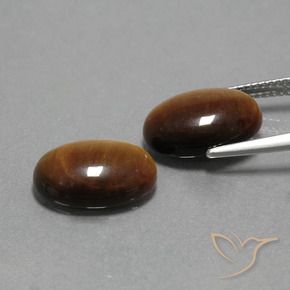 Tiger's Eye Gemstones in 14 x 10 mm (calibrated) Size for Sale, Tiger's Eye Stones in Golden Brown Color