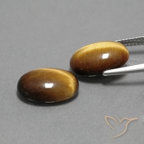 Tiger's Eye Gemstones in 14 x 10 mm (calibrated) Size for Sale, Tiger's Eye Stones in Golden Brown Color