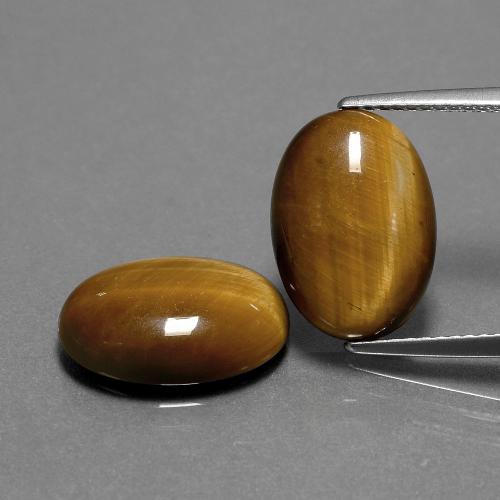 Medium Brown Tiger's Eye Gem - 4.3ct Oval Cabochon (ID: 391007)