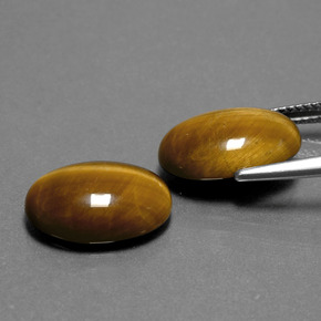 Tiger's Eye Gemstone in 14 x 10 mm (calibrated) Size for Sale, Tiger's Eye Stone in Gold Brown Color