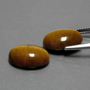 Tiger's Eye Gemstone in 14 x 10 mm (calibrated) Size for Sale, Tiger's Eye Stone in Gold Brown Color