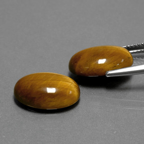 Tiger's Eye Gemstone in 14 x 10 mm (calibrated) Size for Sale, Tiger's Eye Stone in Gold Brown Color
