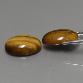Tiger's Eye Gemstone in 14 x 10 mm (calibrated) Size for Sale, Tiger's Eye Stone in Gold Brown Color