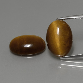 9.08 ct Brown Tiger's Eye Gemstone, Tiger's Eye Gem in Oval Cabochon Shape for Sale.
