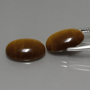 Tiger's Eye Gemstone in 14 x 10 mm (calibrated) Size for Sale, Tiger's Eye Stone in Gold Brown Color