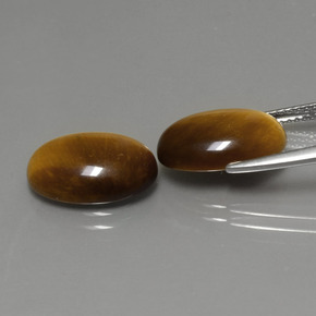 Tiger's Eye Gemstone in 14 x 10 mm (calibrated) Size for Sale, Tiger's Eye Stone in Gold Brown Color