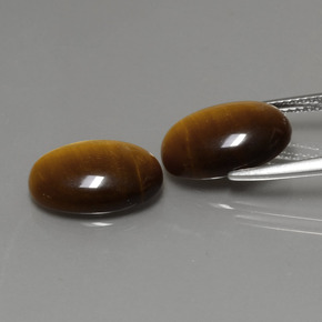 Tiger's Eye Gemstone in 14 x 10 mm (calibrated) Size for Sale, Tiger's Eye Stone in Gold Brown Color