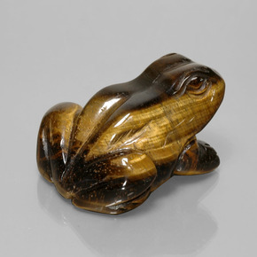 Mm 47 8 X 39 Ct 284 94 عين النمر ذهب البنى منحوتة ضفدع
