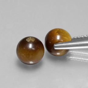 Tiger's Eye Gemstone in 6.5 mm Size for Sale, Tiger's Eye Stone in Gold Brown Color