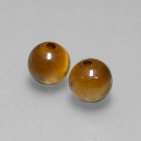3.26 ct Brown Tiger's Eye Stone, Natural Tiger's Eye in Drilled Sphere Shape for Sale