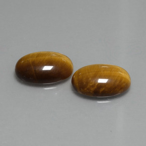 9.08 ctw Brown Tiger's Eye Stones, Natural Tiger's Eye in Oval Cabochon Shape for Sale