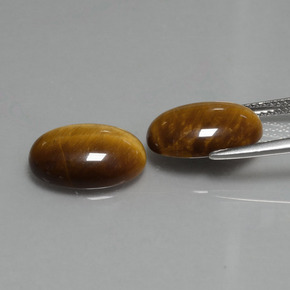Tiger's Eye Gemstones in 14 x 10 mm (calibrated) Size for Sale, Tiger's Eye Stones in Warm Brown Color