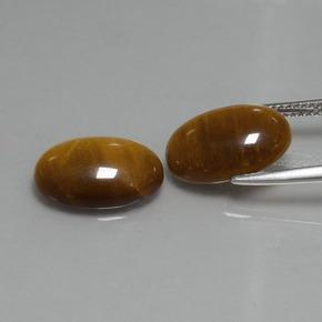 Tiger's Eye Gemstones in 14 x 10 mm (calibrated) Size for Sale, Tiger's Eye Stones in Medium Brown Color