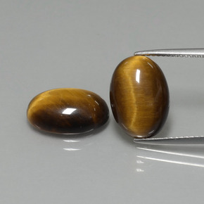 Golden Brown Tiger's Eye Gem - 4.6ct Oval Cabochon (ID: 396566)