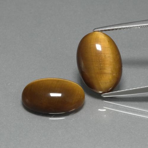 Golden Brown Tiger's Eye Gem - 4.5ct Oval Cabochon (ID: 396671)