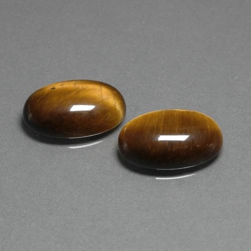 9.11 ctw Brown Tiger's Eye Stones, Natural Tiger's Eye in Oval Cabochon Shape for Sale