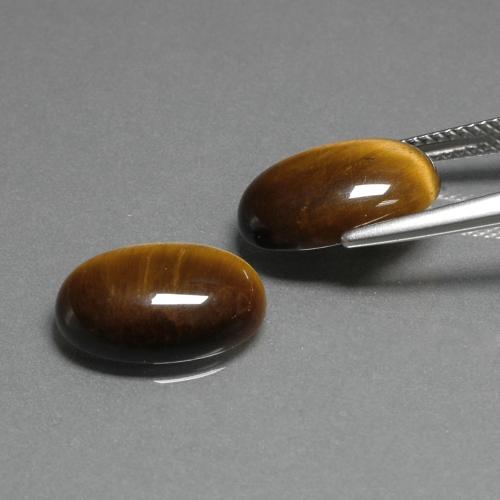 Tiger's Eye Gemstones in 14 x 10 mm (calibrated) Size for Sale, Tiger's Eye Stones in Golden Brown Color
