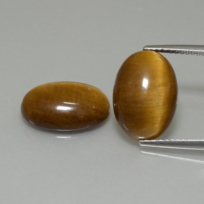 Medium-Light Brown Tiger's Eye Gem - 4.6ct Oval Cabochon (ID: 396978)