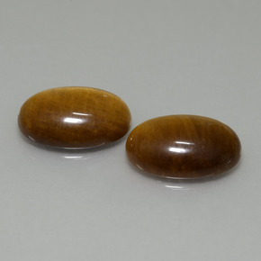 9.19 ctw Brown Tiger's Eye Stones, Natural Tiger's Eye in Oval Cabochon Shape for Sale