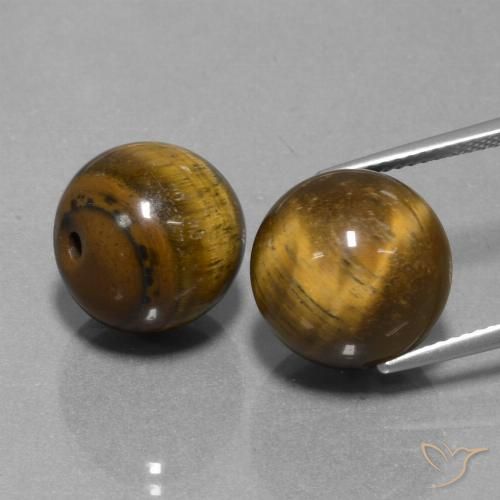 25,67 ct Esfera Perforada Ojo De Tigre, 11,6 mm De Tailandia, Photo A