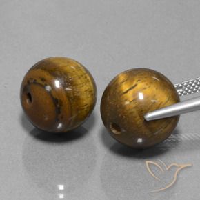 Tiger's Eye Gemstones in 12 mm (calibrated) Size for Sale, Tiger's Eye Stones in Medium Brown Color
