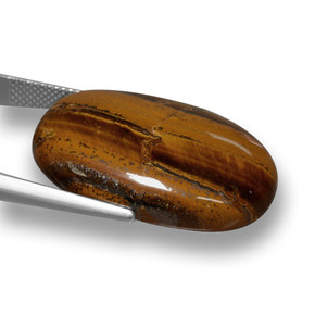 Tiger's Eye Gemstone in 28.1 x 19.6 mm Size for Sale, Tiger's Eye Stone in Reddish Brown Color