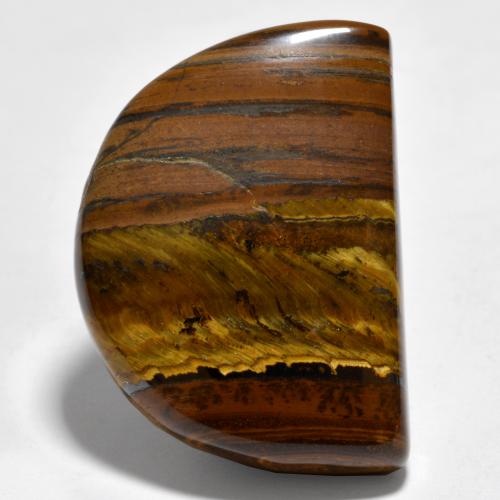 Oeil de Tigre Brun fancy cabochon de la Thaïlande, 28,5 x 20,7mm, poids de 39,38 ct, pierre gemme naturelle Non traité de pureté Opaque , 1 pièce Oeil de Tigre, couleur Brun pain d'épices, dureté Mohs de 6.5 à 7 convient aux bijoux de tous les jours, pierre de sagesse, Photo A