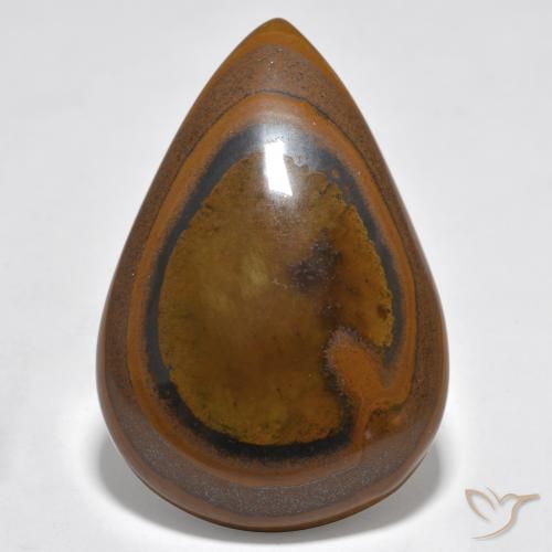 Occhio di tigre a pera da 43,2 ct, 33,3 x 22,3 mm dalla Thailandia, Photo A