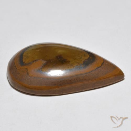 Tiger's Eye Gemstone in 33.3 x 22.3 mm Size for Sale, Tiger's Eye Stone in Cedar Brown Color