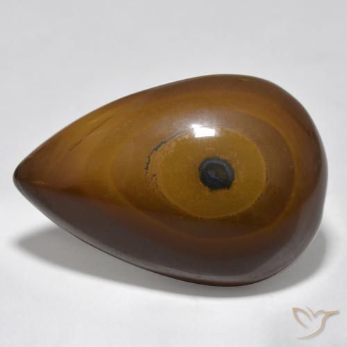 44.39 ct Brown Tiger's Eye Stone, Natural Tiger's Eye in Pear Cabochon Shape for Sale
