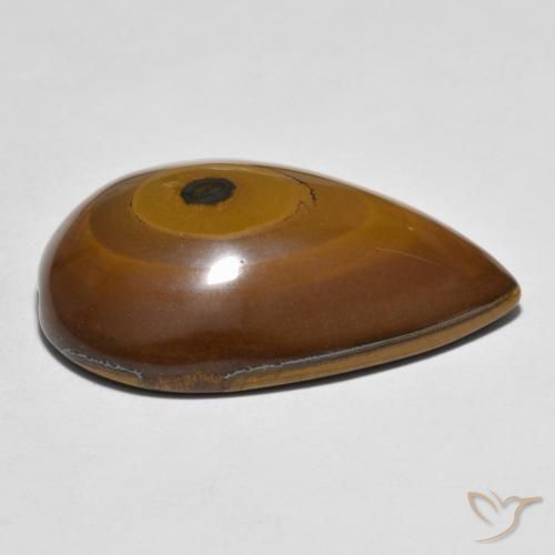 Tiger's Eye Gemstone in 31.5 x 21.3 mm Size for Sale, Tiger's Eye Stone in Medium Brown Color