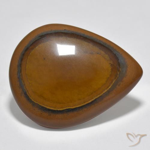 34.80 ct Brown Tiger's Eye Stone, Natural Tiger's Eye in Pear Cabochon Shape for Sale