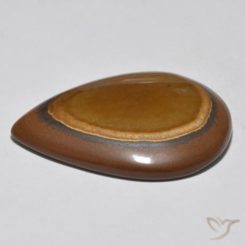 Tiger's Eye Gemstone in 31.2 x 25 mm Size for Sale, Tiger's Eye Stone in Cedar Brown Color