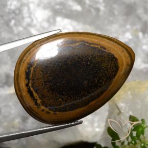 35.89 ct Brown Tiger's Eye Stone, Natural Tiger's Eye in Pear Cabochon Shape for Sale