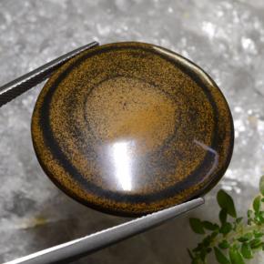 59.01 ct Brown Tiger's Eye Stone, Natural Tiger's Eye in Round Cabochon Shape for Sale