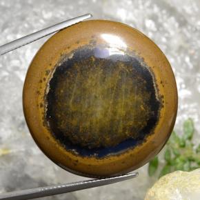 Medium-Dark Brown Tiger's Eye Gem - 70.9ct Round Cabochon (ID: 471282)