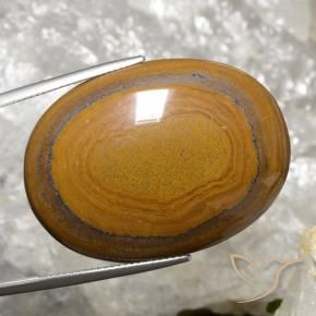 63.98 ct Brown Tiger's Eye Stone, Natural Tiger's Eye in Oval Cabochon Shape for Sale