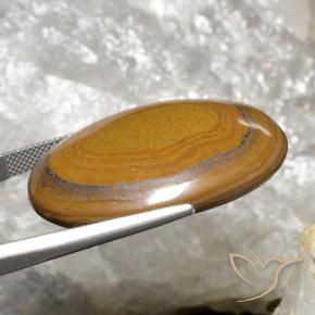 Tiger's Eye Gemstone in 35.5 x 26.1 mm Size for Sale, Tiger's Eye Stone in Golden Brown Color