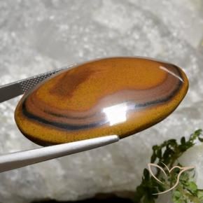 Tiger's Eye Gemstone in 40.8 x 29.4 mm Size for Sale, Tiger's Eye Stone in Warm Brown Color