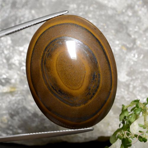 Oeil de Tigre Ovale en damier des États-Unis 89,36 ct, dimension 34,7 x 27,1mm, pureté Opaque , pierre gemme naturelle Non traité, 1 pièce Oeil de Tigre de couleur Brun cèdre, dureté Mohs de 6.5 à 7 convient aux bijoux de tous les jours, pierre de sagesse, Photo A