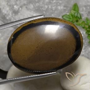 30.73 ct Brown Tiger's Eye Stone, Natural Tiger's Eye in Oval Cabochon Shape for Sale