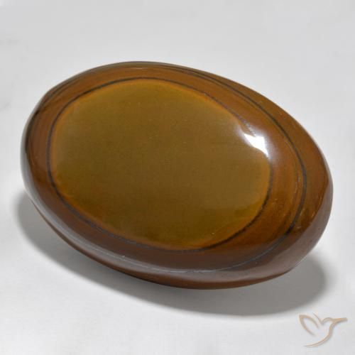93.95 ct Brown Tiger's Eye Stone, Natural Tiger's Eye in Oval Cabochon Shape for Sale