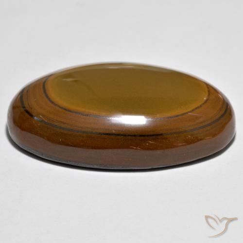 Tiger's Eye Gemstone in 39.1 x 24.7 mm Size for Sale, Tiger's Eye Stone in Medium Brown Color