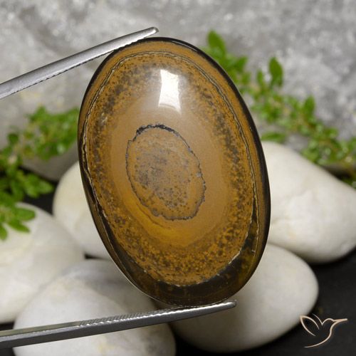 52.57ct Natural Yellowish Brown Tiger's Eye, Oval, Opaque, Photo A