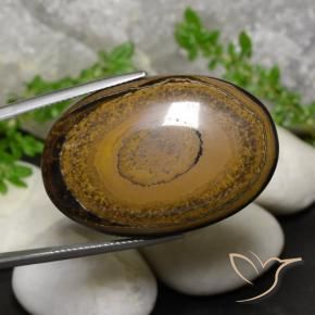 52.57 ct Brown Tiger's Eye Stone, Natural Tiger's Eye in Oval Cabochon Shape for Sale