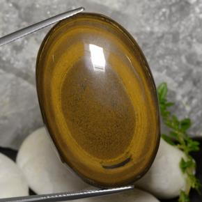 Golden Brown Tiger's Eye Gem - 85ct Oval Cabochon (ID: 472184)