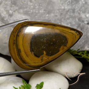52.90 ct Brown Tiger's Eye Stone, Natural Tiger's Eye in Pear Cabochon Shape for Sale