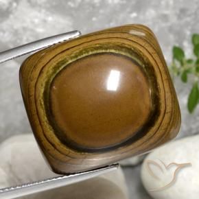 40.92 ct Brown Tiger's Eye Stone, Natural Tiger's Eye in Cushion Cabochon Shape for Sale